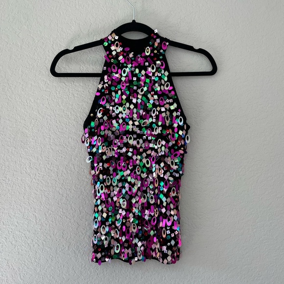 Vintage Y2K Sequin Knit Halter Neckline Top Size Small - Picture 6 of 12